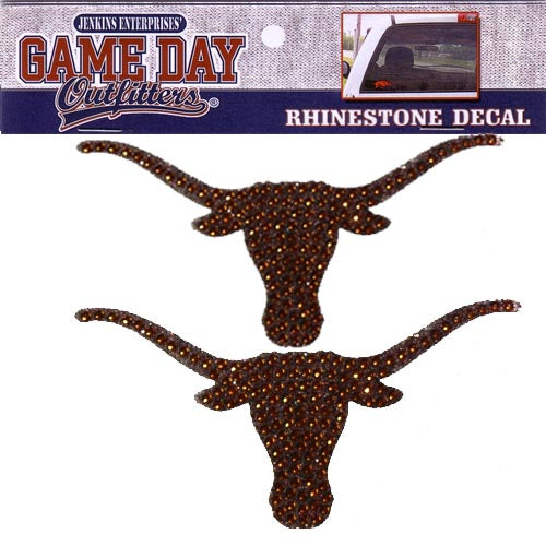 Texas Longhorns University Rhinestone Bling Window Decal 2 Pack