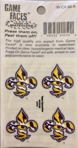 Lsu Tigers Decal Temporary Tattoo Game Faces Fleur De Lis