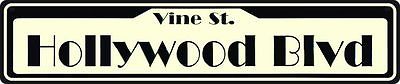 HOLLYWOOD BLVD VINE ST METAL STREET SIGN