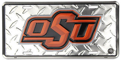 Oklahoma State Cowboys Diamond License Plate