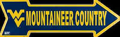 West Virginia Mountaineer Country Embossed Arrow Sign