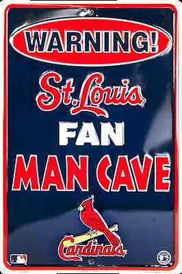 St Louis Cardinals Sign Warning Fan Man Cave