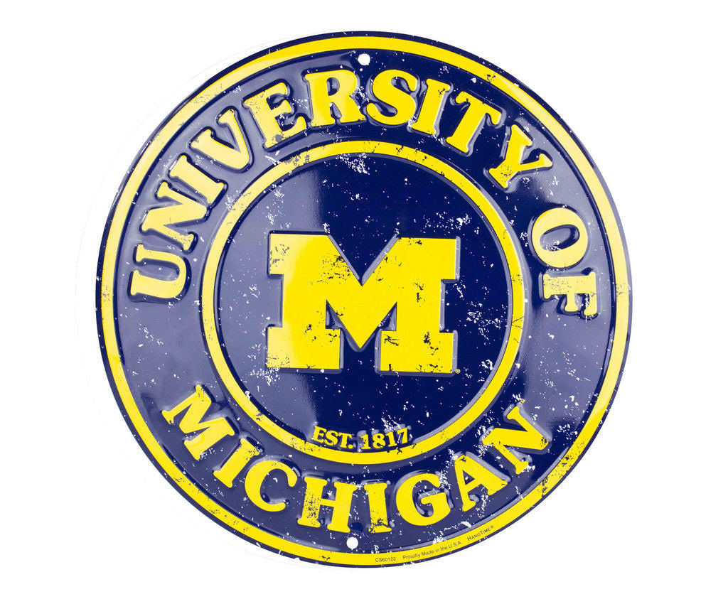 Michigan Wolverines Round Sign