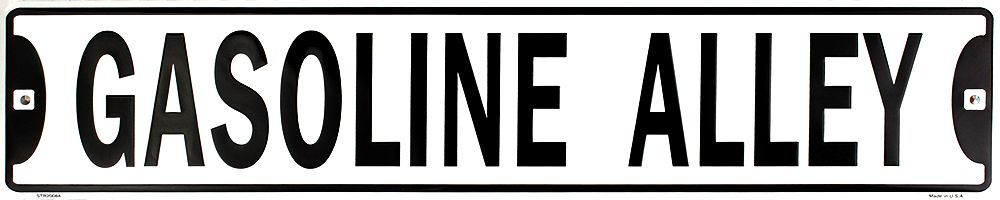 Gasoline Alley Embossed Metal Street Sign
