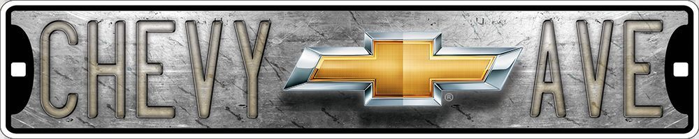 Chevy Ave Street Sign Embossed Metal