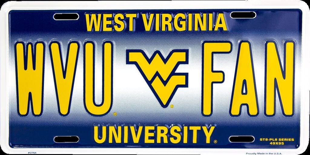 West Virginia University Plate Wvu Fan