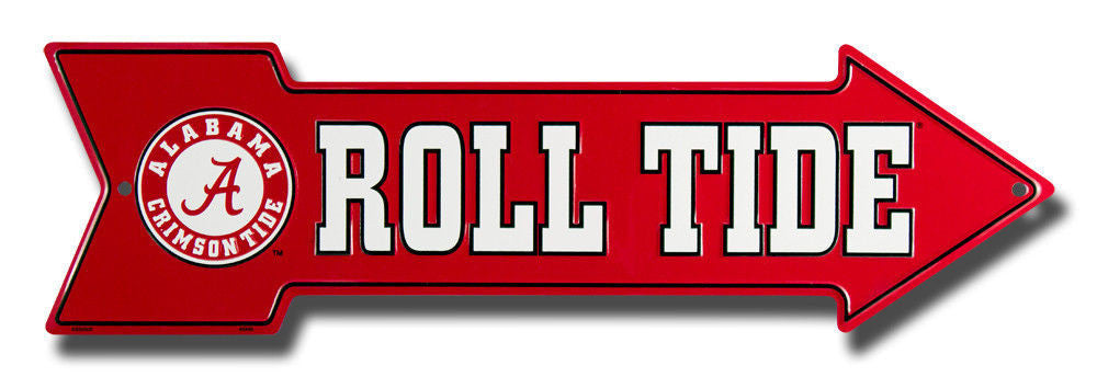Alabama Arrow Sign Roll Tide Embossed Metal