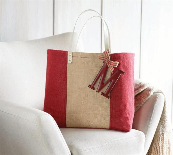 Mud Pie Tin Initial Y Decorative Hanging Ornament Burlap Red Bow New