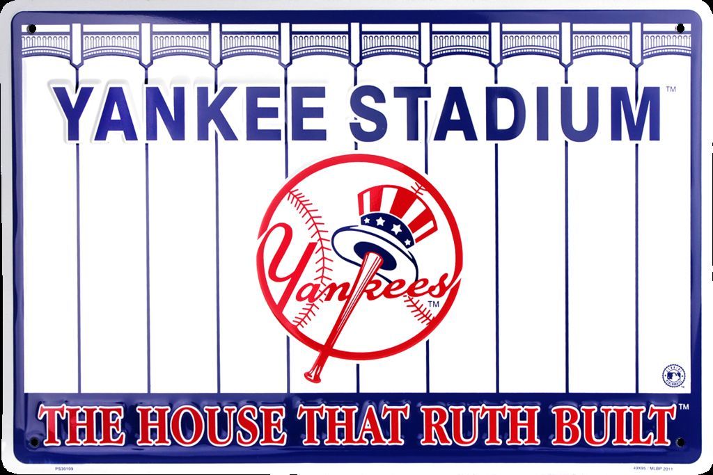 New York Yankees Stadium Embossed Metal Sign The House That Ruth Built