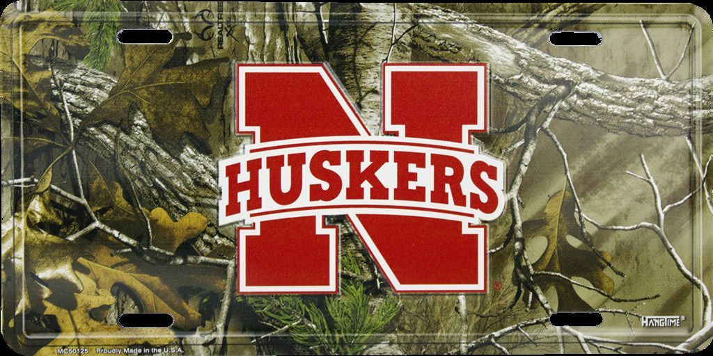 Nebraska Cornhuskers Camo License Plate