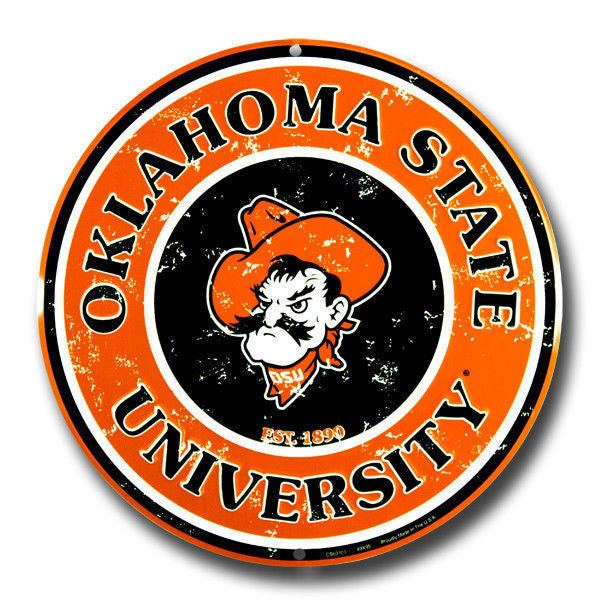 Oklahoma State Cowboys Round Sign