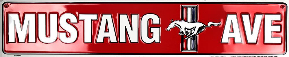 Mustang Ave Avenue Street Sign
