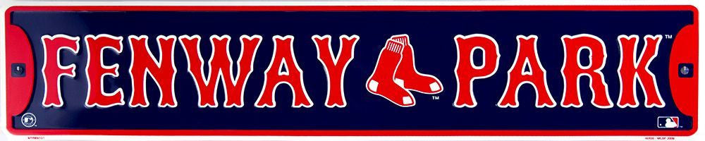Boston Red Sox Street Sign Embossed Metal Fenway Park