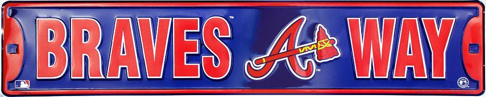 Atlanta Braves Street Sign Embossed Metal Braves Way