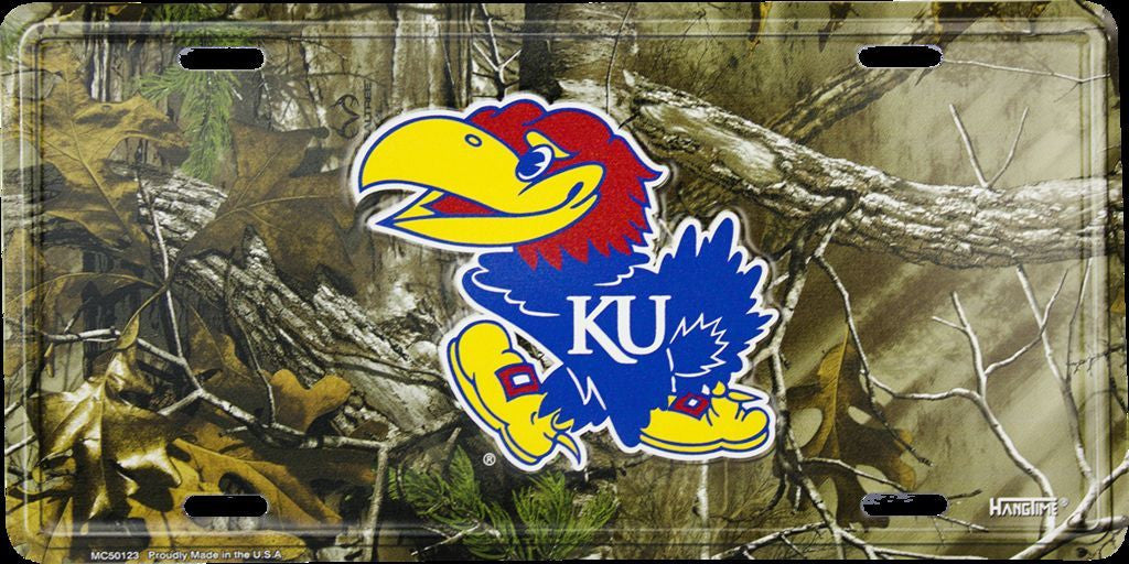 Kansas University Camo License Plate