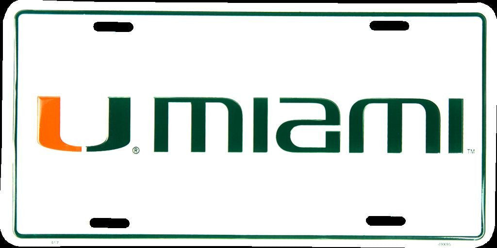 Miami Hurricanes License Plate