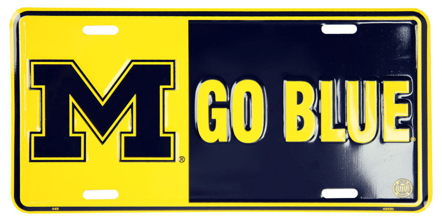 Michigan Wolverines License Plate Go Blue