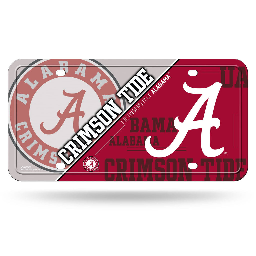 Alabama Crimson Tide A Script Bullet Logo Car Tag License Plate Metal