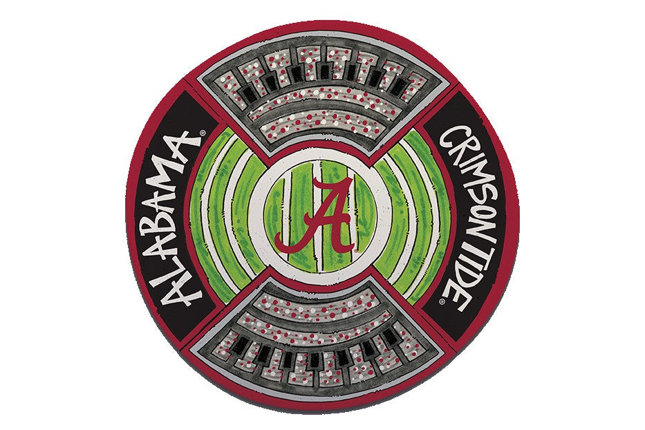 Alabama Crimson Tide 13.5" Round Stadium Platter Ncaa Tailgate Game Day Snack Food