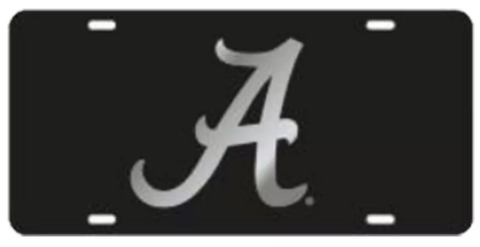 Clemson Tigers Mirrored Orange Car Tag Paw Design
