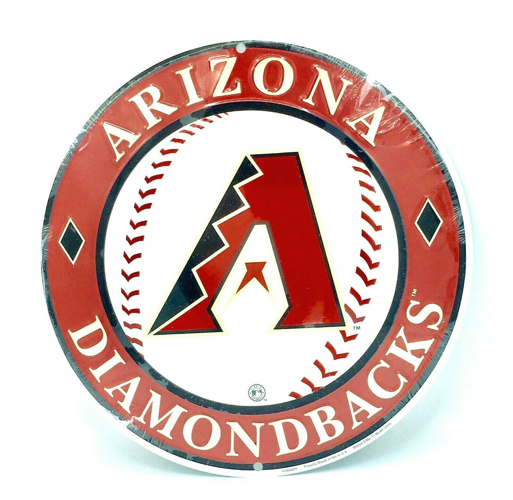 Arizona Diamondbacks 12" Round Metal Baseball Sign Man Cave Sports Room Sign