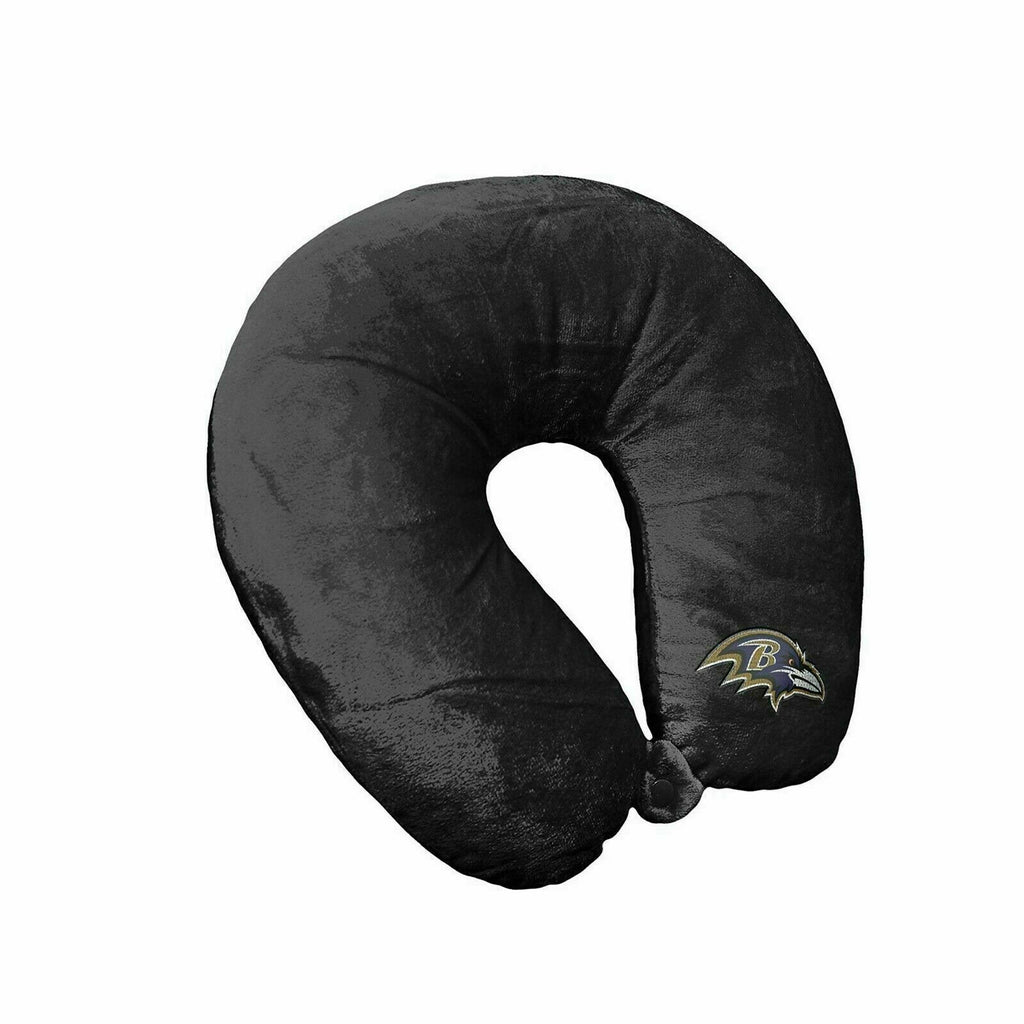 Baltimore Ravens Applique Travel Neck Pillow Team Logo Color Snap Closure Polyester