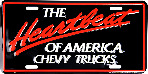 Chevrolet The Heartbeat Of America Chevy Trucks License Plate