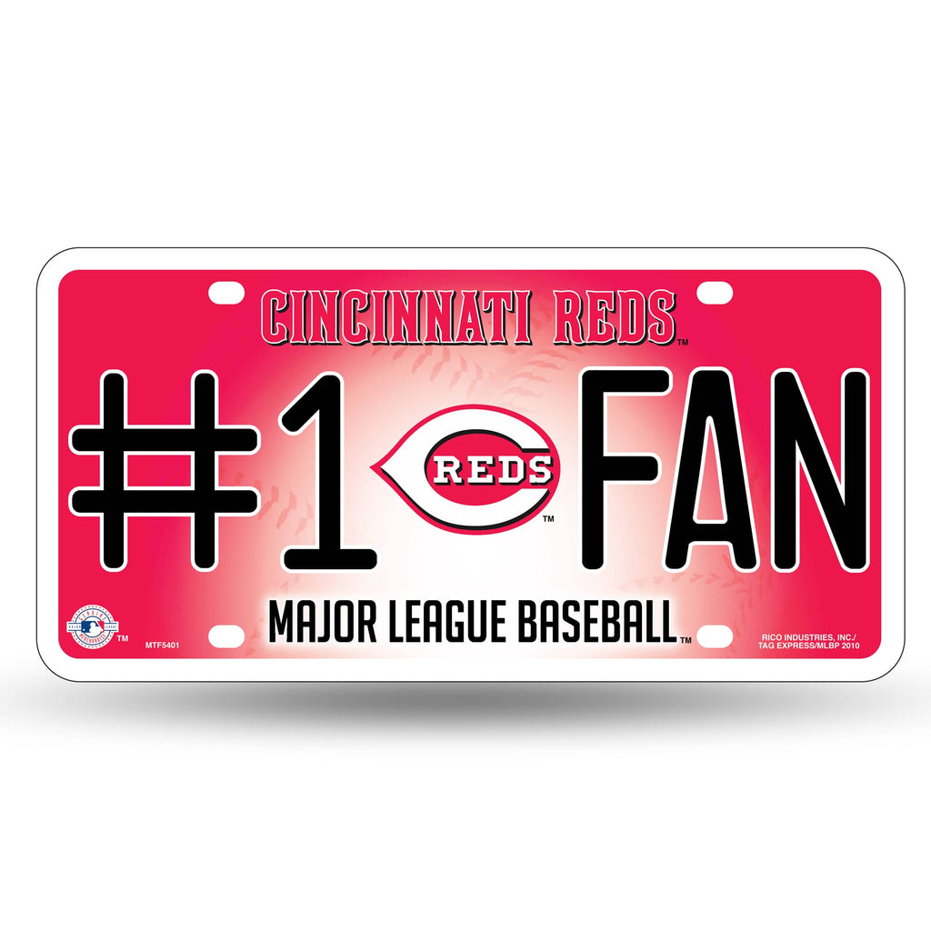 Cincinnati Reds #1 Fan Car Truck Tag License Plate Mlb Baseball Metal Sign