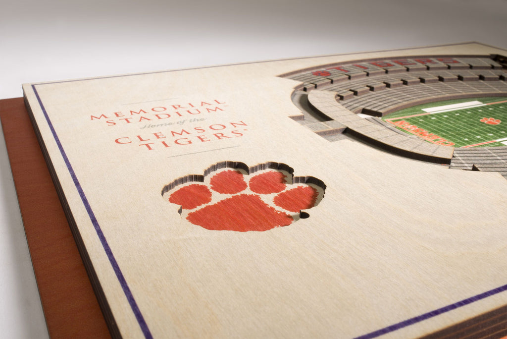 Clemson Tigers 5-Layer Stadium Views 3D Wall Art Of Memorial Stadium Office