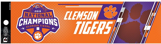CLEMSON TIGERS 2018 NATIONAL CHAMPIONS BUMPER STICKER 11" X 3" DECAL UNIVERSITY