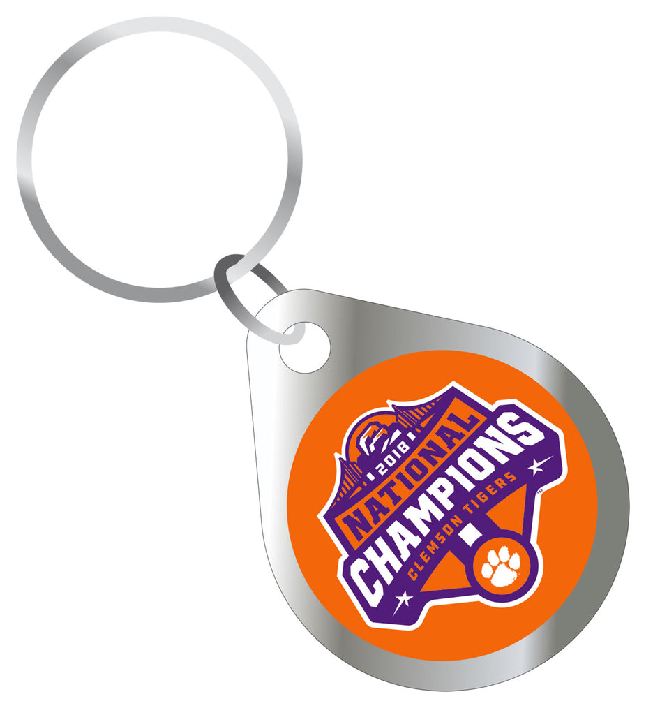 Clemson Tigers National Champions 2018 Mirror Key Chain Ring Souvenir Ncaa Car Auto
