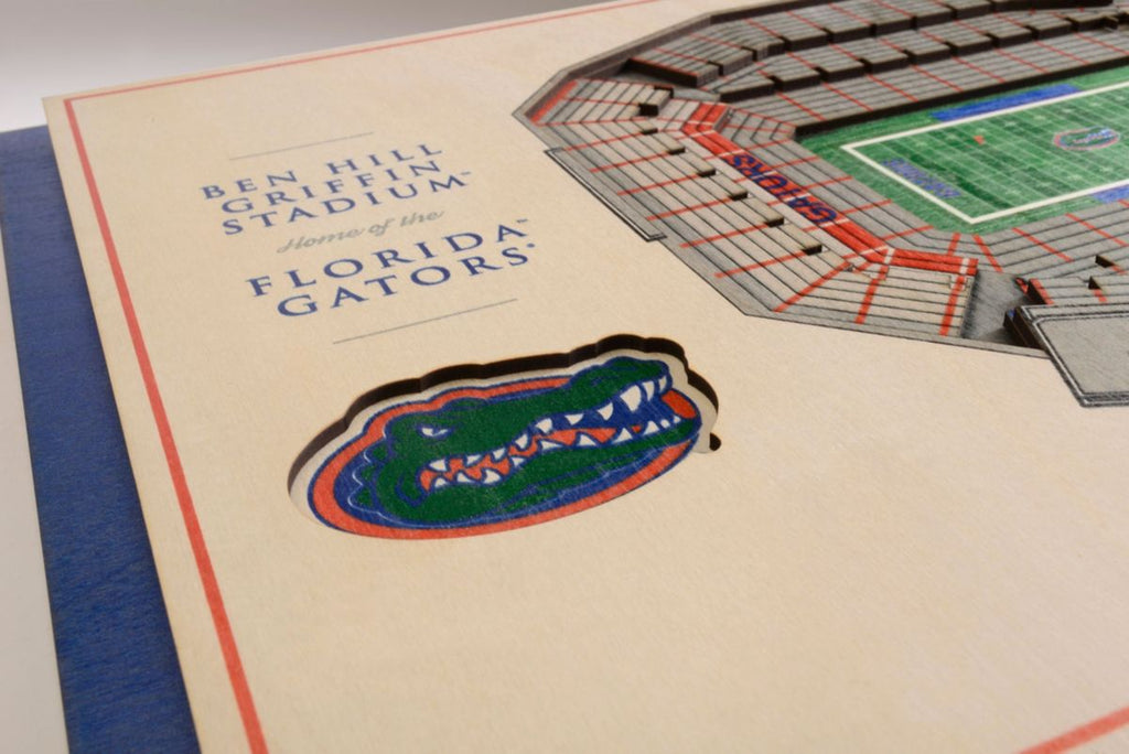 Florida Gators Tide 5-Layer Stadium Views 3D Wall Art Of Ben Hill Griffin Stadium Office
