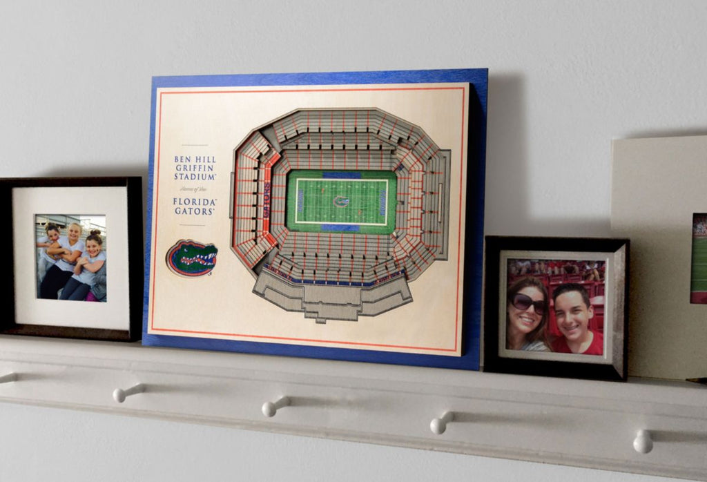 Florida Gators Tide 5-Layer Stadium Views 3D Wall Art Of Ben Hill Griffin Stadium Office
