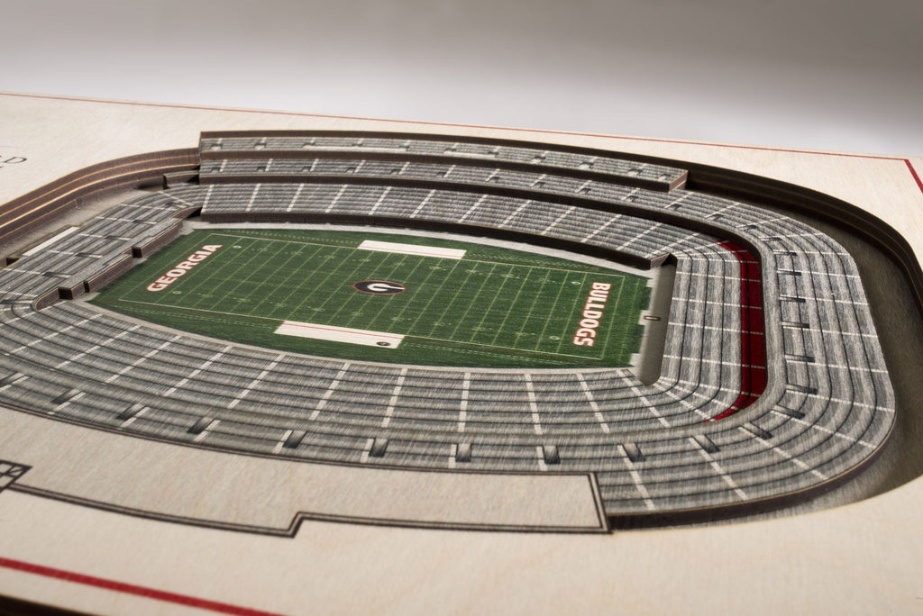 Georgia Bulldogs 5-Layer Stadium Views 3D Wall Art Of Sanford Stadium Office