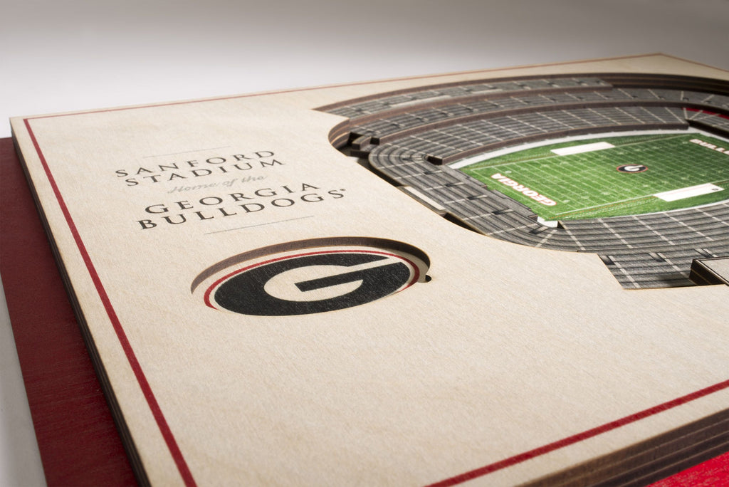 Georgia Bulldogs 5-Layer Stadium Views 3D Wall Art Of Sanford Stadium Office