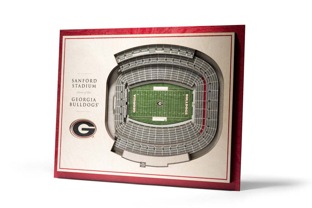 Georgia Bulldogs 5-Layer Stadium Views 3D Wall Art Of Sanford Stadium Office