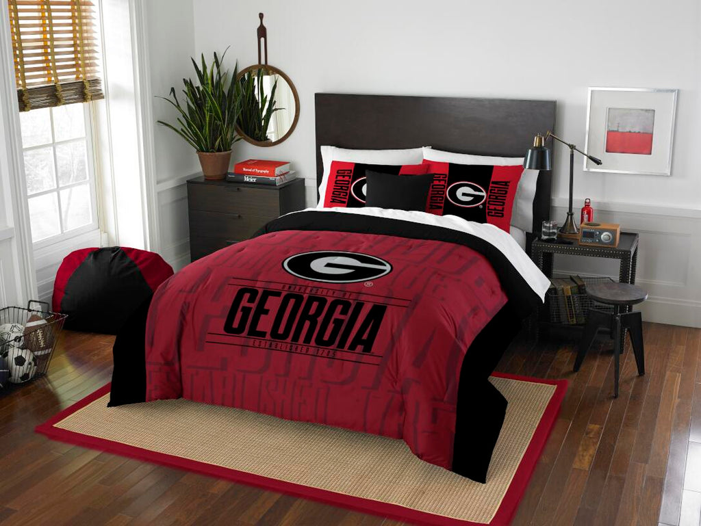 Georgia Bulldogs Full/Queen Comforter And Sham 3Pc Set Northwest Ncaa Modern Take