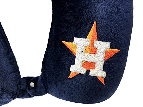 Houston Astros Applique Travel Neck Pillow Team Logo Color Snap Closure Polyester Mlb
