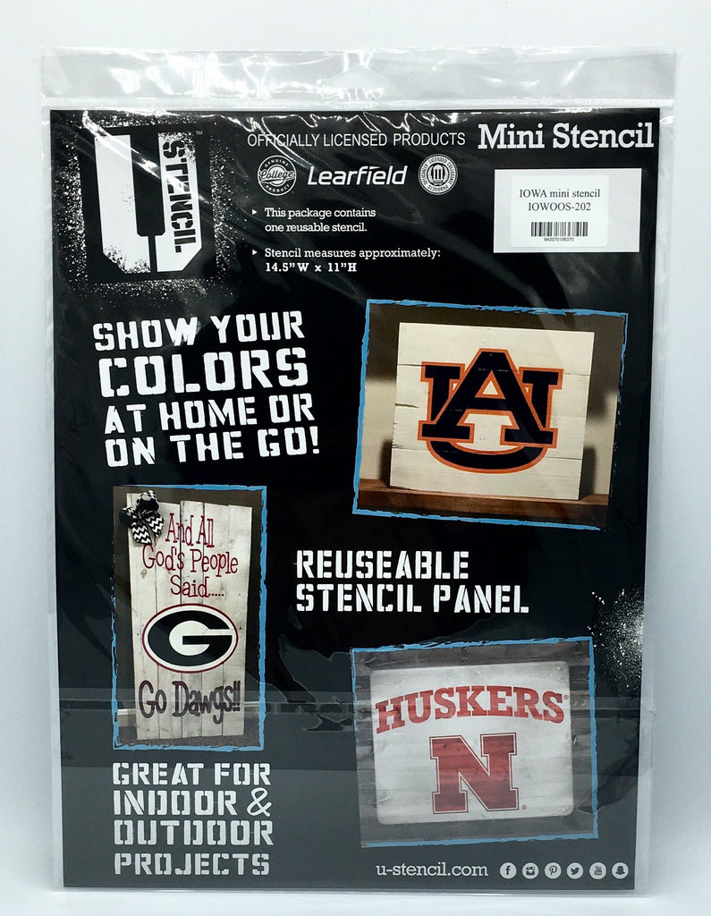 Iowa Hawkeyes Mini Stencil Craft Reusable Projects 14.5" X11"