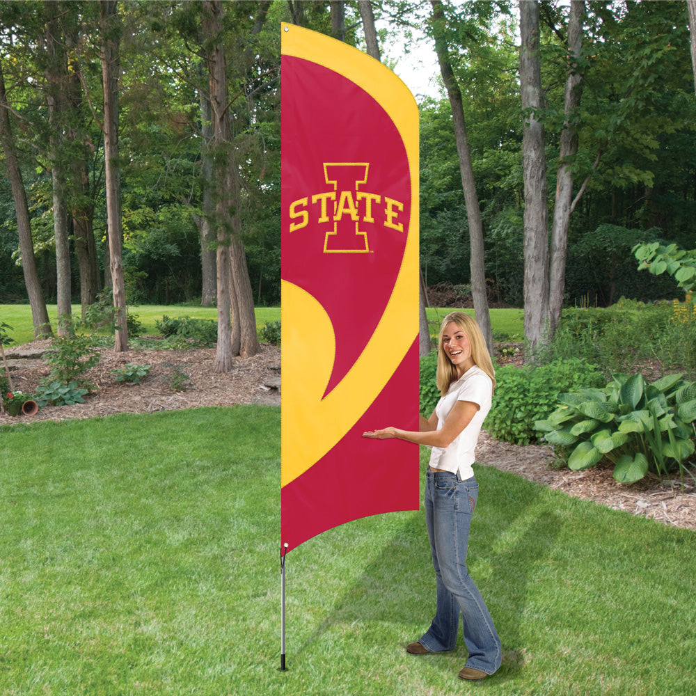 Iowa State Cyclones 8.5 Foot Tall Team Flag 11.5' Pole Sign Banner Applique