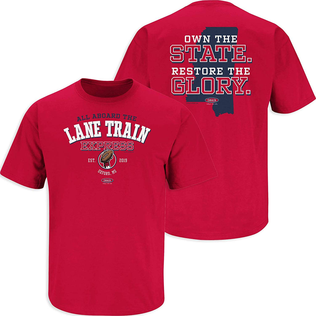Ole Miss Rebels Lane Train Express T-Shirt Short Sleeve All Aboard Red