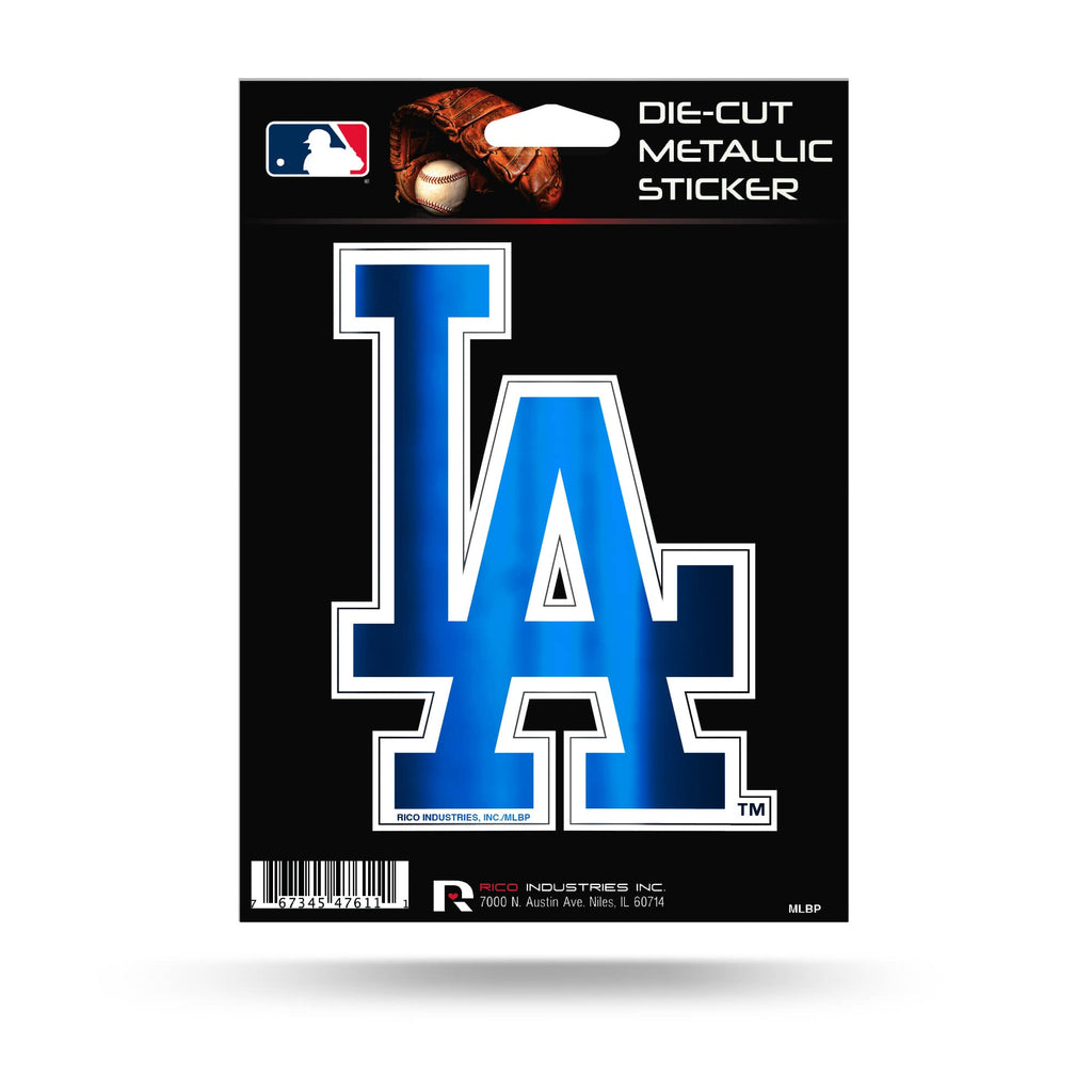LOS ANGELES DODGERS WINDOW DECAL 5.25"X 6.25" DIE CUT METALLIC STICKER LA WHITE