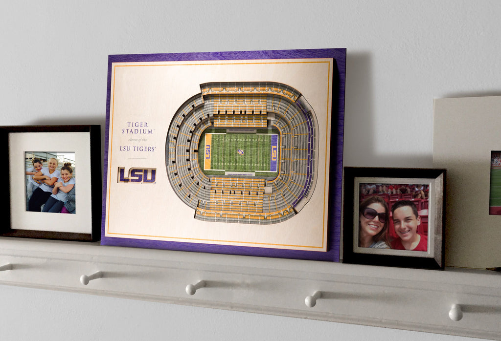 Lsu Tigers 5-Layer Stadium Views 3D Wall Art Of Tiger Stadium Office