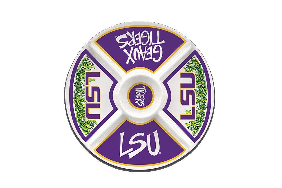 Lsu Tigers Melamine Veggie Dip Divided Tray Platter Parties Tailgating Louisiana State
