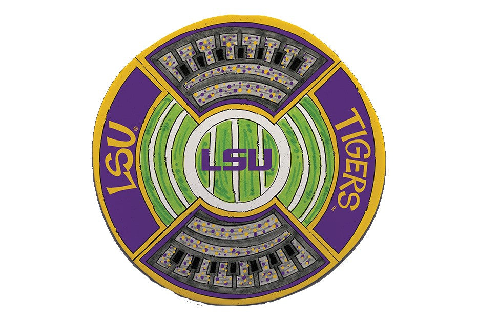 Lsu Tigers 13.5" Round Stadium Platter Ncaa Tailgate Gameday