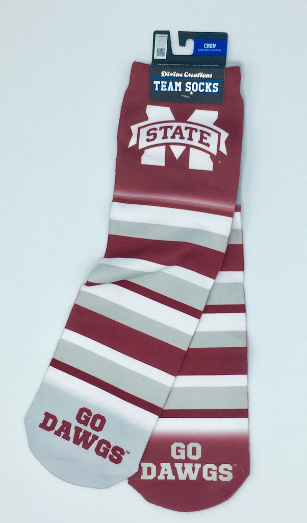 Mississippi State Bulldogs Team Socks New Sublimated Crew Ankle Ncaa Unisex Pick A Size College