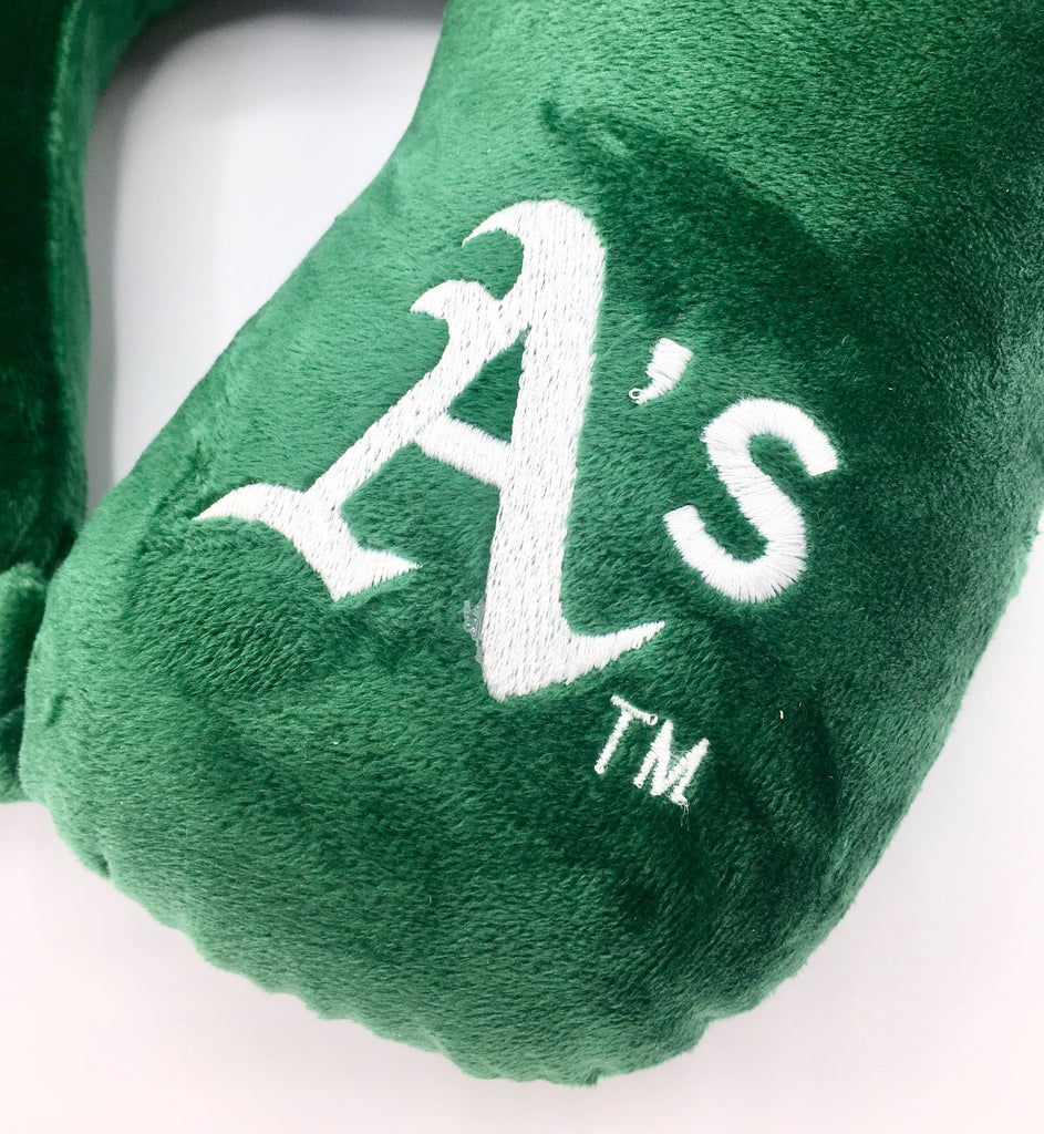 Oakland Athletics Applique Travel Neck Pillow Team Logo Color Snap Closure Polyester Mlb