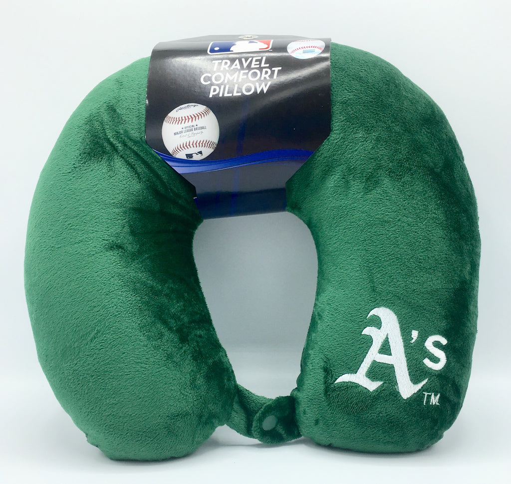 Oakland Athletics Applique Travel Neck Pillow Team Logo Color Snap Closure Polyester Mlb