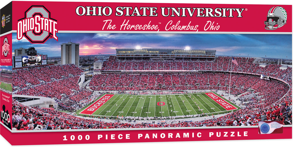 OHIO STATE BUCKEYES HORSESHOE STADIUM PANORAMIC JIGSAW PUZZLE 1000 PC NCAA