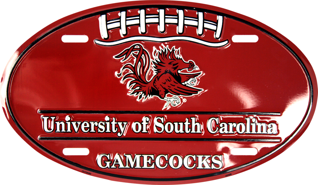 South Carolina Gamecocks Car Tag Oval Football License Plate